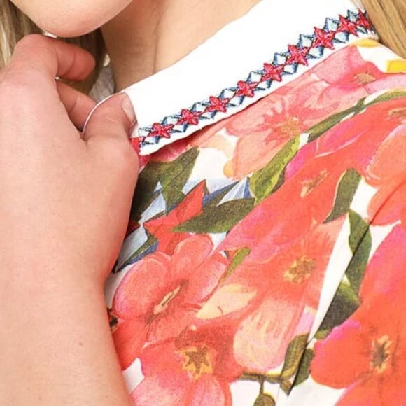 Desigual Women's Laurene Vibrant Romantic Floral Shirt Festival Boho SZ XS - Picture 6 of 10